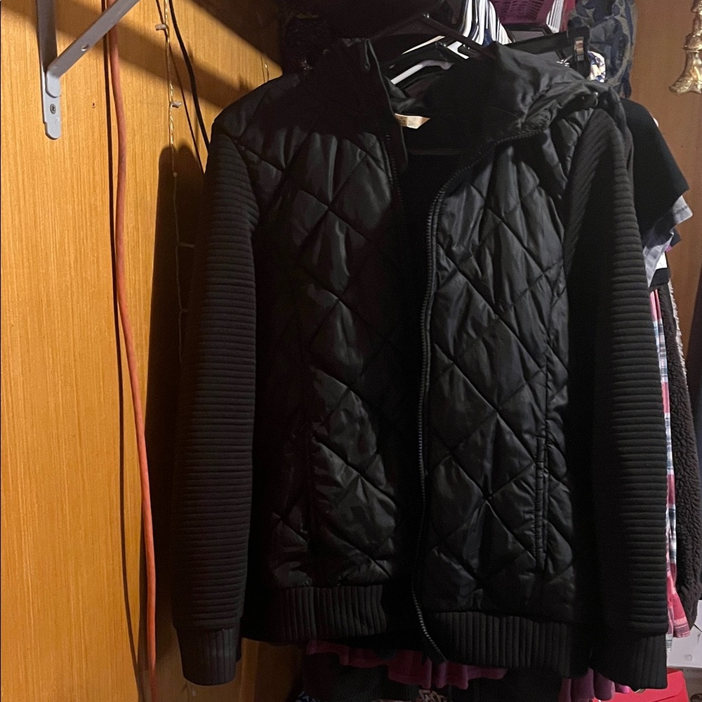 Time and Tru Black Quilted Jacket